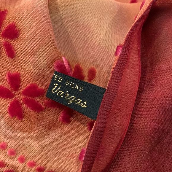 Hand Painted Silk & Velvet Scarf - Picture 5 of 9